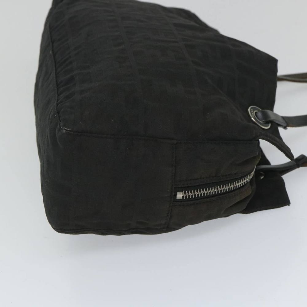 FENDI Zucca Canvas Hand Bag Nylon Black Auth 58064 - Picture 3 of 16